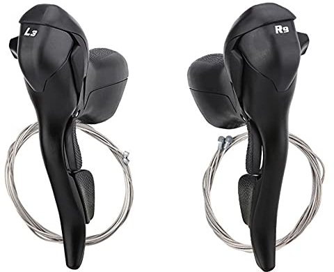 Soekodu 1 Paar Rennrad Schalthebel, 3 x 9 27 Speed Geschwindigkeit Dual Control Schalthebel für Mountainbike Lenker Bremshebelgriffe zum Radfahren (L3 x R9 Speed)