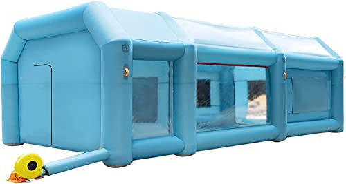 VEVOR Bilmålningskabin 8 x 4 x 3 m uppblåsbart spraytält garage oxfordtyg 210D PVC blåsare uppblåsning 950 W ventilationsblåsare 330 W tunneltält för campingmekanik bilmekanik