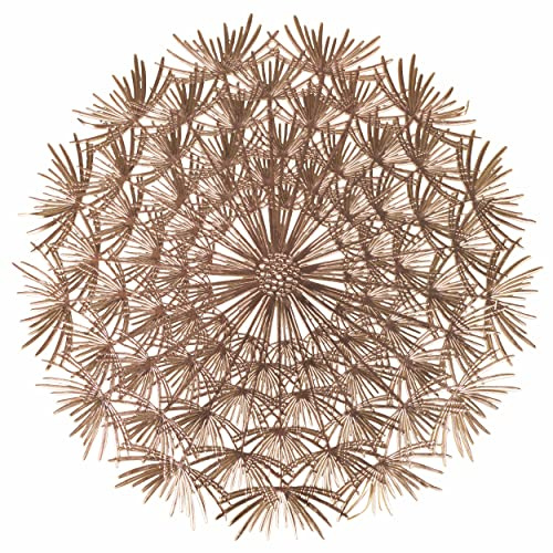 Villa d'Este Home Tivoli Platzdeckchen, rund, Gold, 38 cm, Pusteblumen-Design, goldfarben, 6 Stück