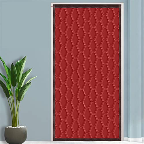 Liveinu Wärmeschutzvorhang Thermo Türvorhang Wärmeisolierend Panel-Isolierung Thermovorhang Wasserdicht Winddicht Klimaanlage Verdunklungsvorhänge 100x200cm Rot One-Panel