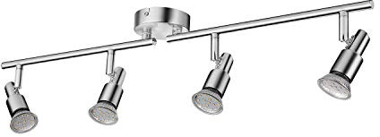 IMPTS LED Deckenstrahler 4 Flammig, Strahler Deckenleuchte Drehbar Wandspot | inkl. 4 x 3W GU10 LED Lampen, Mattes Nickel Deckenlampe für Küche, Wohnzimmer, Schlafzimmer (280LM, Warmweiß)