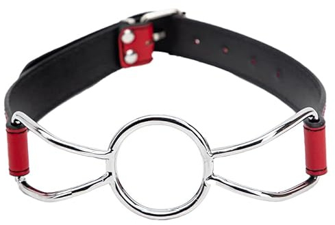 Metall Ring Gag Mundknebel Bondage SM Mund Plug Ring Knebel Einstellbar Sklaven Fetisch Sexspielzeug Sex Erotische Fesselspiele BDSM Spielzeug Für Erwachsene,L