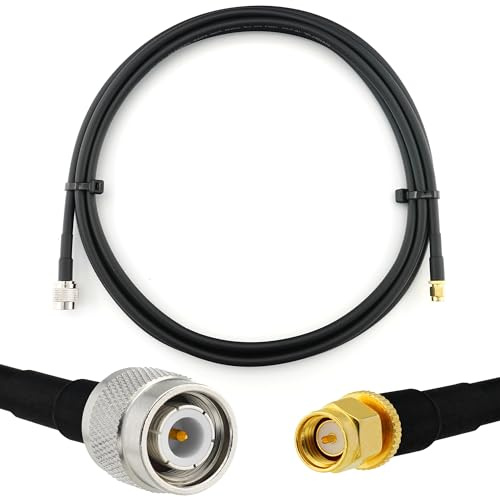 RANGEFUL 2m TNC Stecker auf SMA Stecker Koaxialkabel — TNC SMA Verlängerungskabel HF-240 (LMR 240 Äquivalent) 2 Meter Jumper Kabel (50 Ohm) — Schwarz Antennenkabel für HAM Radio CB Funk WIFI Antenne
