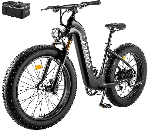 Fafrees F26 CarbonX Damen E-Bike Herren 26 Zoll Hydraulische Scheibenbremsen [ Offiziell ], 48V 1080W Akku E Mountainbike MTB, Ebike Fatbike Erwachsene 180kg, Elektrofahrrad 95N.m, Fahrrad Elektro 30°