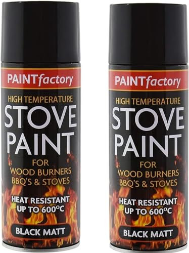 PEBBLE HUG Black Stove Paint, Heat Resistant Coal Black Spray Paint, Matt Black Spray paint for BBQ Grills, Firepits, Excellent Coverage and heat Resistant (400 ML) (Pack of 2)