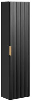 Vente-unique - Badhochschrank hängend - Streifenoptik - Schwarz - 140 cm - ZEVARA