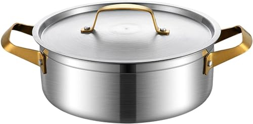 Shabu Shabu Hot Pot Aus Edelstahl Mit Trennwand Und Deckel, Doppelseitiges Suppenkochgeschirr For Induktionskochfeld, Gasherd [Energieklasse A] (Size : 30cm)