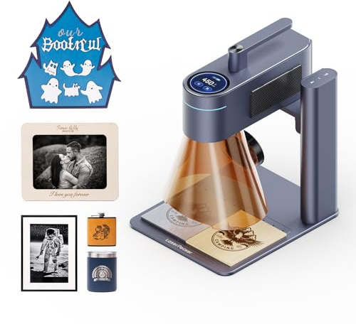 LaserPecker LP4 (Basic) Laser Engraver, 2W IR + 10W Diode Dual Laser Engraver 4000mm/s Ultra-Fast Speed Multi-Angle Engraving for Almost All Materials