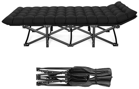 YHHLWXMDZ Campingbett, Sonnenliege, 200 Kg, Tragbares, Gästebett Klappbar, Camping Sofa, Feldbett Auflage für Zuhause, Büro, Nickerchen, Strand, Pool, Terrasse, Reisen (188 X 71 X 37 cm)