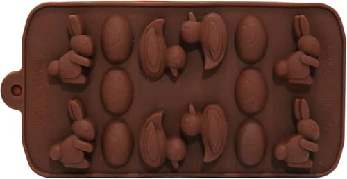 15 x Mini Easter Egg Bunnies & Ducks Chocolate Tray Mould Homemade Ice Tray Cooking Activities (Small Chocolate Eggs, Bunnies & Ducks)