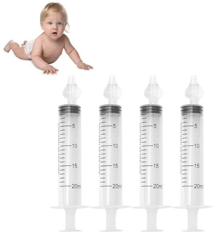 4 Stück Baby Nasendusche, 20ml Wiederverwendbare Nasenreiniger, Nasenspülung Kinder Tragbares, Nasenreinigungs, Nasenwaschreiniger, Sicherer und Komfortabel