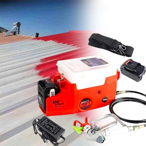 Máquina pulverizadora de pintura con batería de litio, pequeña mochila portátil de alta potencia, pistola pulverizadora sin aire en emulsión, con manguera de 1,5 m, pistola pulverizadora de pared, 5