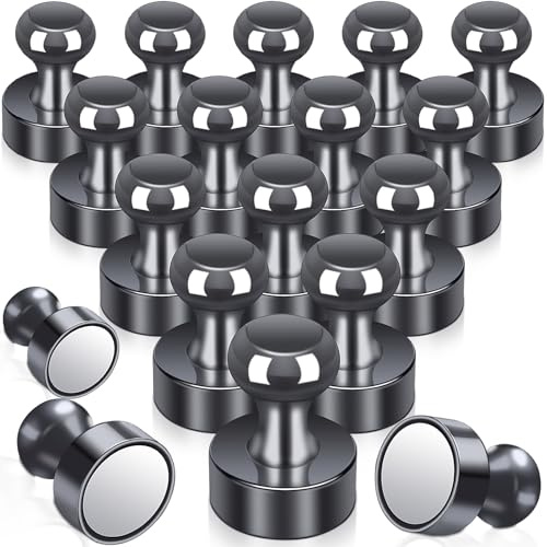 Starke Neodym Magnete, 18 Stück Schwarz Extra Stark, Mini Magnet für Kühlschrank, Magnettafel, Kegelmagnete, Stecktafel, Pinnwand, Whiteboard, Büro