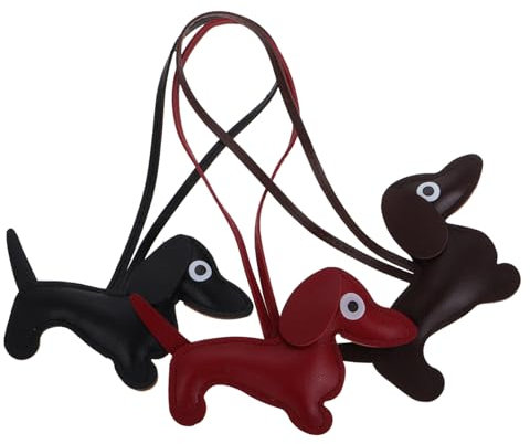 VALICLUD 3stücke Hunde Anhänger Für Taschen Und Schlüssel Robustes Pu Material Vielseitig Als Autozubehör Oder Taschenanhänger Paardesign Mit Zwei Hunden Kompakt Und Leicht Tragbar