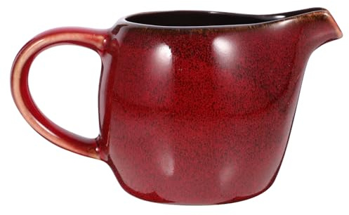 Gatuida Pot à Sauce Avec Poignée Portion Mini Crémier En Porcelaine Petit Pichet à Lait Lanceurs Petit Pichet à Café Au Lait à Lait De Œillet Rouge Céramique