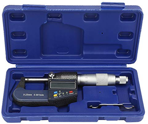 Spessimetro Digitale 0-25mm, Micrometro Elettronico 0.001mm, Set con Chiave e Display LCD Ampio - Misurazioni Precise, Conversione Unità mm/in, Ideale per Uso Professionale e Hobbisti