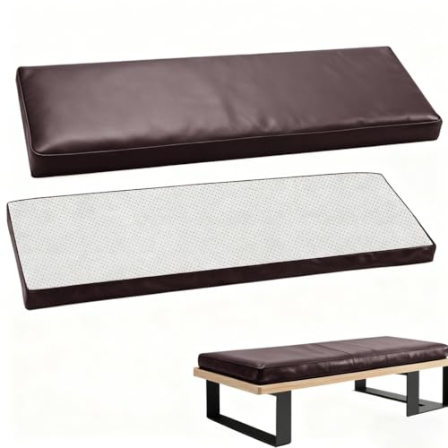 WLXFF Sitzauflage Bank Leder, wasserdichte Sitzkissen, Hochdichte Bankauflage Mit Rutschfester Unterseite, Outdoor-Kissen FüR SchaukelmöBel Im Garten,No4,140X50X5CM