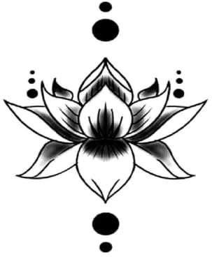 Körperaufkleber Temporäres Lotus-Tattoo Hält Bis Zu 15 Tage. Wasserfester, Halbpermanenter Aufkleber