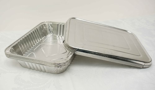 Decor Essentials Disposable Foil Trays with Lids for Food Pan Catering Parties Events Weddings (100 x Small Foil Trays)