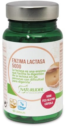 Naturlider - Enzima Lactasa 5000 FCC/ALU - Tolerasa - Facilita la Digestión de la Lactosa - 60 Cápsulas