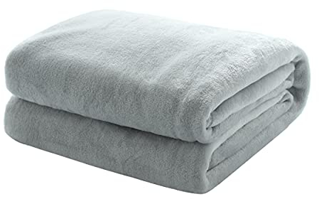 Mixibaby Kuscheldecke Flauschige extra weich & warm Wohndecke Flanell Fleecedecke, Falten beständig/Anti-verfärben als Sofadecke oder Bettüberwurf, Größe:150 cm x 200 cm, Farbe:Hellgrau