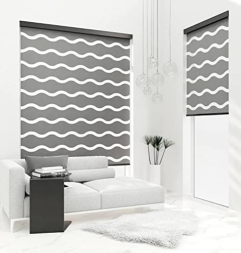 Premium DOPPELROLLO Welle Grafit mit Alu Kassette (95x150 cm, Kassettenfarbe: Silber matt)