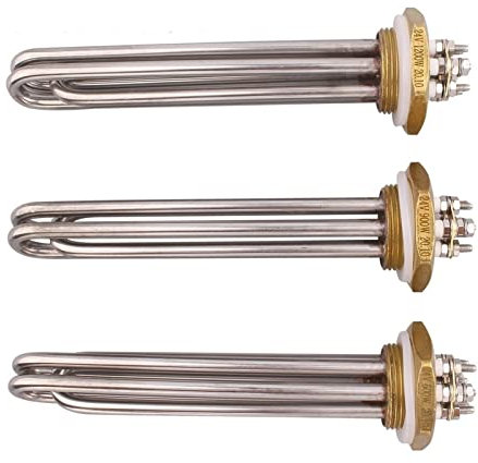 JUSTYAOFENG SUS304 DN32 1 1/4 BSP 24V 600W 900W 1200W 1500W DC Tube water heater immersion heater Water Heater Replacement Parts (Voltage : 24v 1200w)