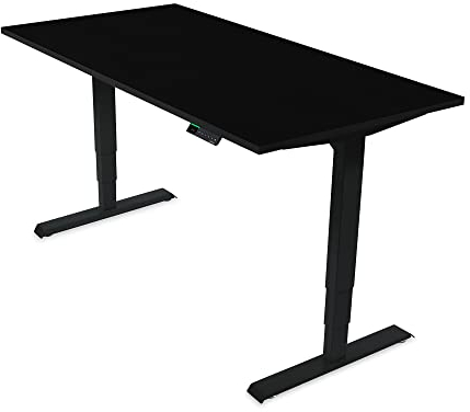 Ergotopia Desktopia Pro X Elektrisch höhenverstellbarer Schreibtisch, Ergonomischer Stehtisch für Büro oder Home Office (Schwarz, Gestell Schwarz, 160 x 80 cm)