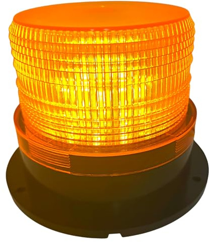 24 LED Amber Forklift Beacon Strobe Light Safety Warning Flashing Lights Magnetic Base Surface Screw Mount 12V-24V Mower ATV Tow Trucks Tractor Golf Carts UTV Cars Bus Construction Emergency Vehicle