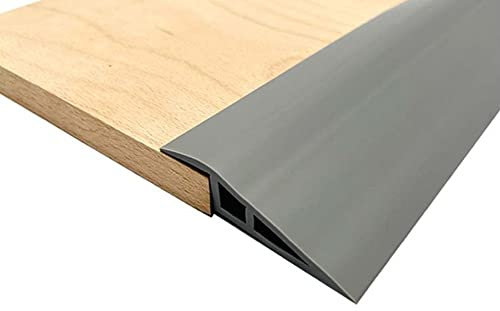 1M PVC Rubber Wheelchair Ramp Self Adhesive,Threshold Reducer,Door Floor Threshold Transition Strip,Butt Up Threshold-Moldings Trim for Doorways Carpet Floor Tile Edge Scooter(1.5cm,Grey)