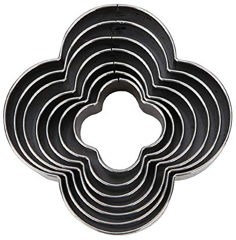 Cyrank 7 Stück Leder Stanzwerkzeug, Lochstanzer Set, Leder Stanzformen Cutter Set, Kleeblatt-Form-Stanzwerkzeuge aus Kohlenstoffstahl, Locher Werkzeuge, Lederhandwerk, DIY-Tränen-Stanzform