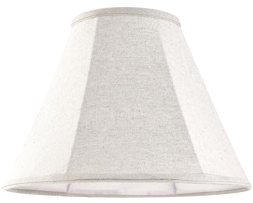 GO&SO Small Beige Lamp Shade for Table Lamps-Bell Bedside Lampshade-6x13x9.8 Spider Natural Linen Lampshades Replacement -Traditional Empire Shade Style with Elegant- Assembly Required