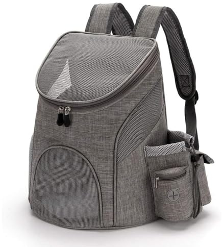 ETOPARS Sac à Dos pour Chien et Animaux de Compagnie, Transport jusqu'à 3 kg, pour Voyage, Randonnée, Camping (S, Gris 1)