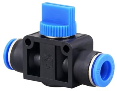SHAPLE HVFF Pnuematic Fittings 4/6/8/10/12 mm Luftschlauch-Schlauchverbinder 2-Wege-Push-In-Anschluss Ventilschalter-Verbindungsanschluss Pneumatikteile (Color : HVFF-4MM)