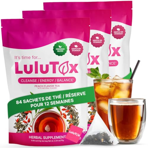 LULUTOX Tee zum Abnehmen, 84 Teebeutel | Natürliche Kräutermischung mit Löwenzahn, Ginseng & Ingwer, Unterstützt Abnehmziele