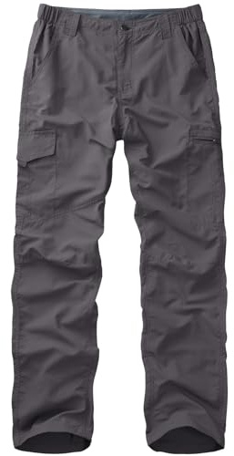 Winebox Walking Hiking Trousers Mens Quick Dry Lightweight Breathable Outdoor Fishing Climbing Travel Cargo Pants(6855-Grey-34)