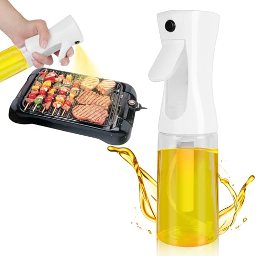 URAQT Spray Aceite Cocina, 200ML Pulverizador Aceite el Plastico, Spray Pulverizador para Cocinar, Dispensador Aceite Spray de Oliva, Vinagre y Limon