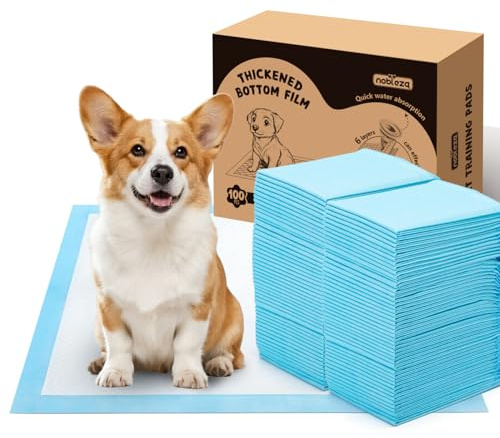 Nobleza Empapadores Perros 60x60cm Pañales Desechables para Perros, 100 Unidades Alfombra Toallas Higiénica Absorbente y Antifugas Empapadores para Mascotas,Empapadores Perros
