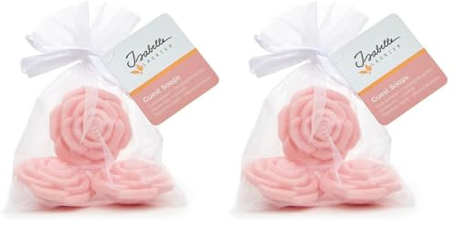 Isabelle Laurier - Set de 3 Savons en forme de Roses dans une Pochette en Organza - 98% d'ingrédients Naturels - Cadeau Femme (Lot de 2)