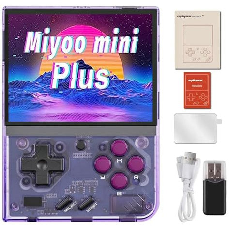MIY-OO Mini Plus Retro Handheld Game Console, OnionOS Linux System 3.5 IPS Schermo Portatile Videogiochi Console Regalo per Bambini (NO GIOCHI)