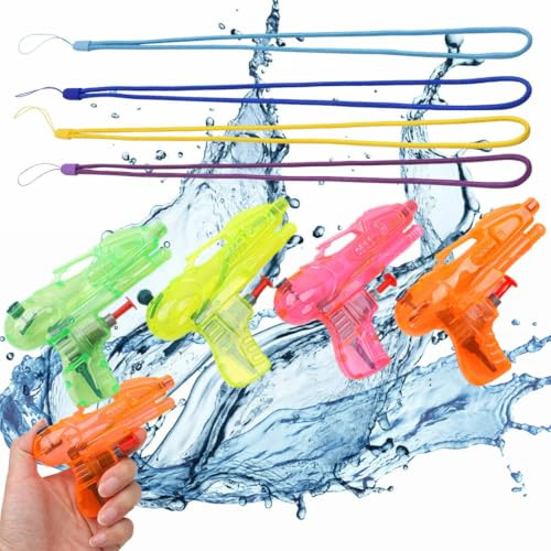 4 Pistolets À Eau pistolet à eau pistolets et fusils à eau pistolet a eau puissant enfant Jeu de Plein Air Avec corde Couleur aléatoire Plastique Jouet Enfant Jeu de Plage Piscine À Partir de 3 Ans