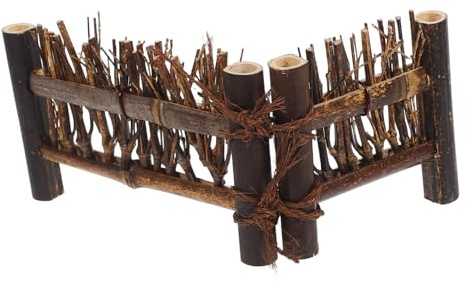Yardwe Miniature Garden Fence Ornament Wooden Picket Fence for Fairy Garden and Natural Atmosphere Compact Wooden Picket Fence Artistic Appeal and Dollhouse for Home Decor