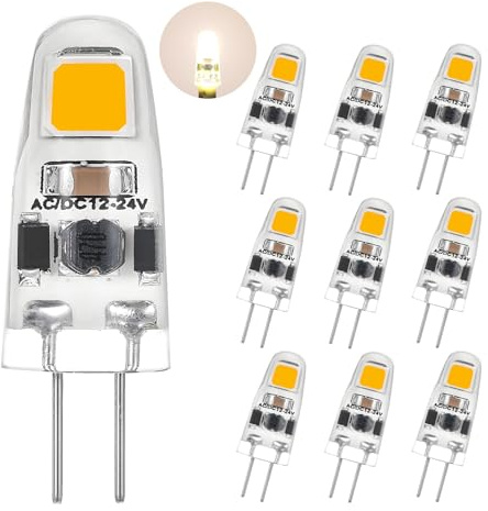 I-SHUNFA Ampoules LED G4 à Intensité Variable Blanc Naturel 4000K,AC/DC 12-24V,1.2w Remplace Les Ampoules Halogènes 12W-15W,125LM Economie D'énergie Mini Ampoules LED, Pas de Scintillement, Lot de 10