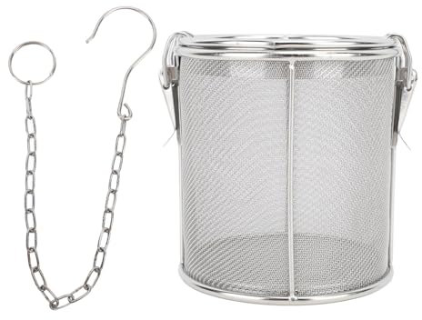 Filtro de Especias, Colador de Condimentos de Especias, Acero Inoxidable 304 Seguro, con Cadena Colgante, para Cocina (L)