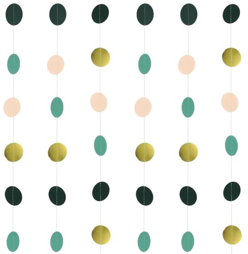 KIRZAX Ghirlanda di Carta Rotonda da 39 Piedi, 3 Pezzi da 4m, Verde, Decorazione Pendente per Matrimoni, Compleanni, Feste, Negozi, Decorazioni per la Casa