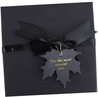 BIUDECO Geschenkkarton mit Schwarzem Band Stabile Karton Verpackung für Schmuck und Kleine Geschenke und Einfach zu Montieren für Weihnachten und Geburtstage