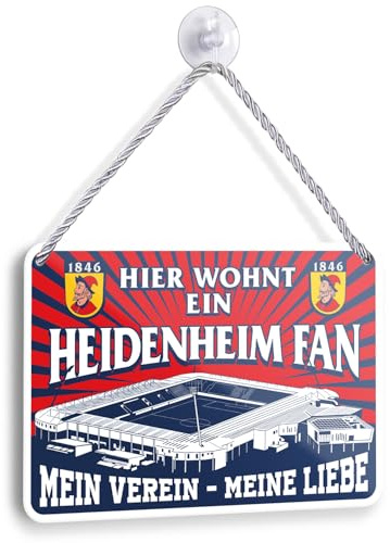 Heidenheim Fan Blechschild 18x12cm Wanddeko Türschild Geschenkidee Fußball Fanartikel mit lustigem Spruch Stadion Supporter Deko Artikel
