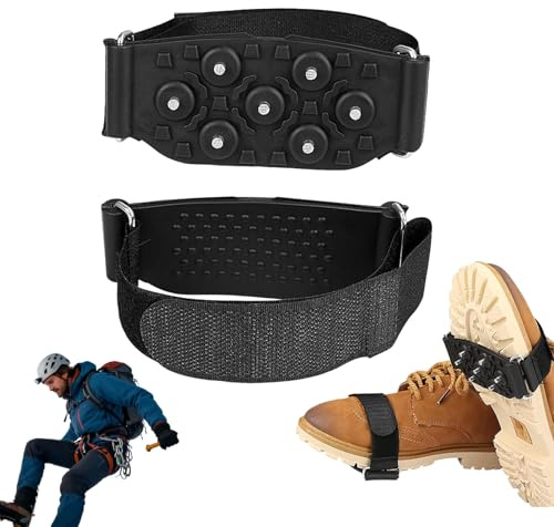 Generisch Eisgriffe für Schuhe, 7 Stahlstifte für Anti-Rutsch, 1 Paar Spikes für Winter Wanderstiefel für Die Aktivitäten Im Winter, Klettern, Angeln, Wandern, Bergsteigen, Outdoor Und Läufer