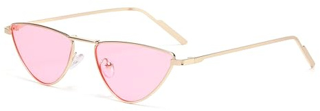 Hviomru Katzenaugen-Sonnenbrille Damen | 80er Jahre Retro-Stil | UV400 Schutz | Klassisch Vintage Dreieck Party-Brille