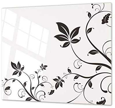 Asse da cucina in VETRO temperato – Tagliere in vetro – pezzo UNICO (60x52 cm) o DUE pezzi (30x52 cm ognuno); D06 Serie Fiori: Fiore 5